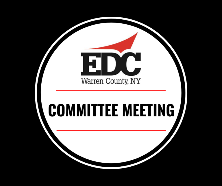 Graphic that says Warren County EDC Committee meeting