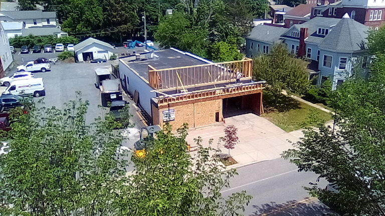 Construction occurring on a building for a restaurant on Warren St in Glens Falls, NY