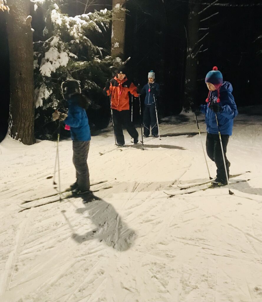 nordic skiers in Cole's Woods