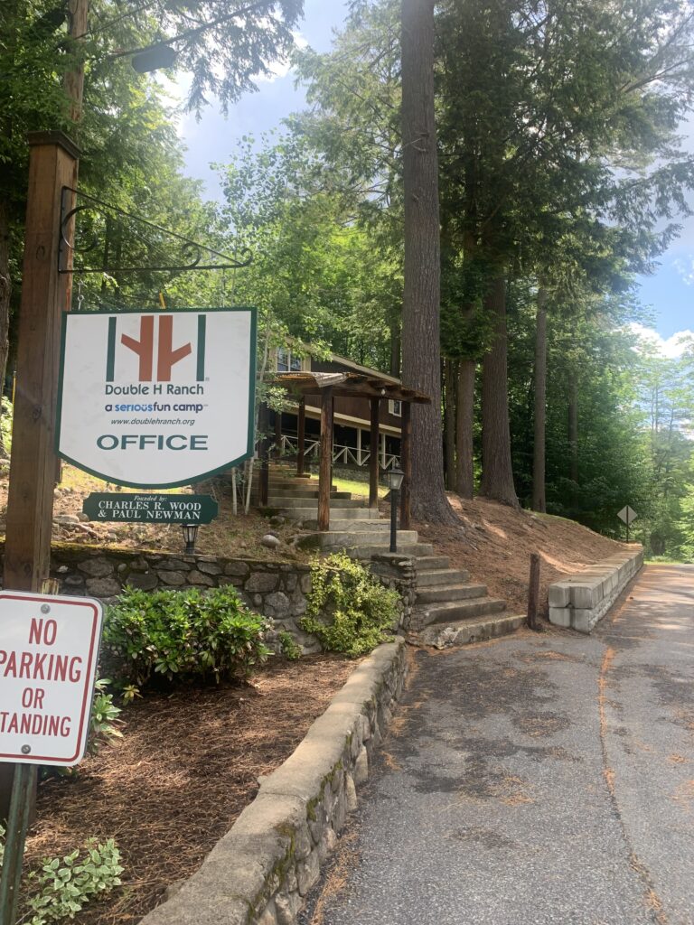 Outside steps and sign for Double H Ranch office