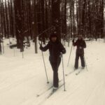 Two people skiing at Cole's Woods
