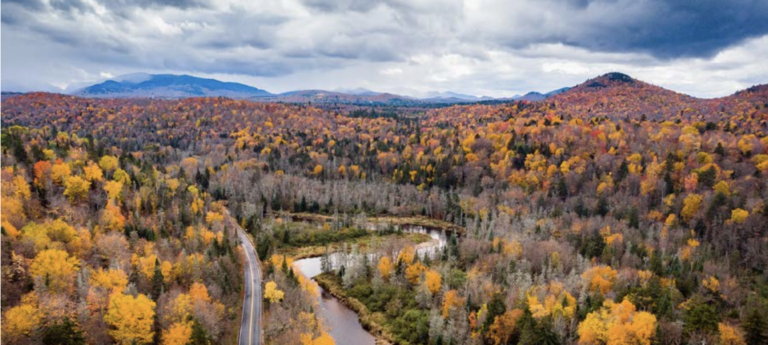 Panoramic view of the Adirondack mountains