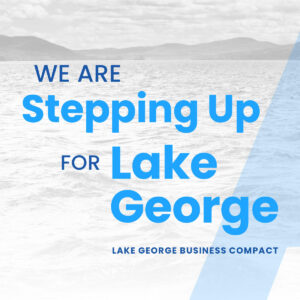 Graphic that reads we are stepping up for Lake George