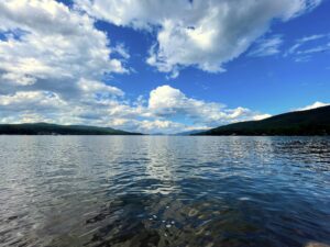 Lake George with blue sky